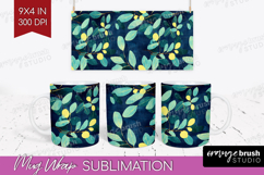 Eucalyptus Leaves Mug Wrap - Botanical Mug PNG Sublimation Product Image 1