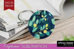 Eucalyptus Leaves Keychain PNG - Botanical Keychain Product Image 1