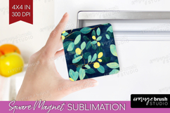 Eucalyptus Leaves Magnet Sublimation - Botanical Square PNG Product Image 1