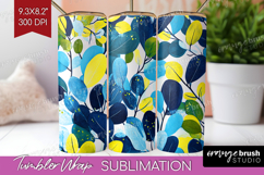 Eucalyptus Leaves Tumbler Wrap - Botanical Tumbler PNG Product Image 1