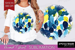 Eucalyptus Leaves Round Tshirt Background - Botanical PNG Product Image 1