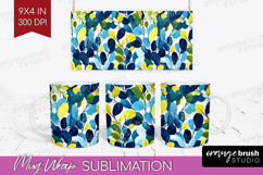 Eucalyptus Leaves Mug Wrap - Botanical Mug PNG Sublimation Product Image 1
