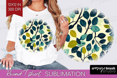 Eucalyptus Leaves Round Tshirt Background - Botanical PNG Product Image 1