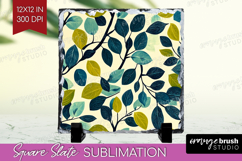 Eucalyptus Leaves Slate PNG - Botanical Square Slate Product Image 1