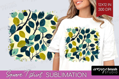 Eucalyptus Leaves Square Tshirt Background - Botanical PNG Product Image 1