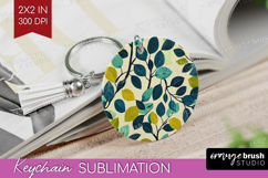 Eucalyptus Leaves Keychain PNG - Botanical Keychain Product Image 1