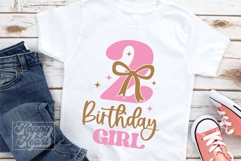 2nd Birthday Girl SVG - Two Bow Birthday Shirt PNG Product Image 1