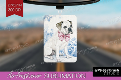 Boxer Dog Air Freshener PNG Blue Toile PNG Sublimation Product Image 1