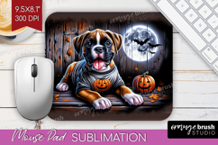 Boxer Dog Mouse Pad Sublimation Halloween Mousepad PNG Product Image 1
