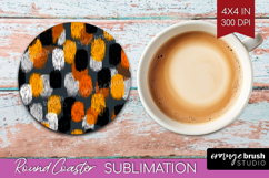 Halloween Round Coaster - Brush Stroke Coaster PNG Product Image 1