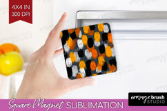 Halloween Magnet Sublimation - Brush Stroke Square Magnet Product Image 1