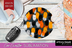 Halloween Car Coaster - Brush Stroke Coaster PNG Sublimation Product Image 1