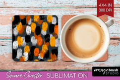 Halloween Square Coaster - Brush Stroke Coaster PNG Product Image 1
