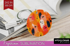 Halloween Keychain PNG - Brush Stroke Keychain Sublimation Product Image 1