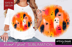 Halloween Round Tshirt Background - Brush Stroke PNG Product Image 1