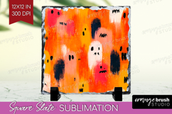 Halloween Slate PNG - Brush Stroke Square Slate Sublimation Product Image 1