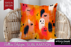 Halloween Pillow Sublimation - Brush Stroke Pillow Cover PNG Product Image 1