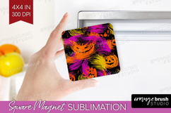 Halloween Magnet Sublimation - Brush Stroke Square Magnet Product Image 1