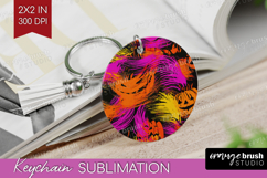 Halloween Keychain PNG - Brush Stroke Keychain Sublimation Product Image 1