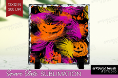 Halloween Slate PNG - Brush Stroke Square Slate Sublimation Product Image 1