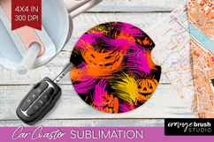 Halloween Car Coaster - Brush Stroke Coaster PNG Sublimation Product Image 1