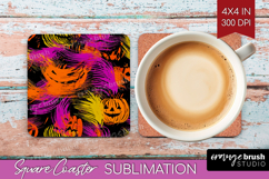 Halloween Square Coaster - Brush Stroke Coaster PNG Product Image 1