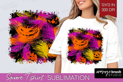 Halloween Square Tshirt Background - Brush Stroke PNG Product Image 1