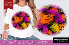 Halloween Round Tshirt Background - Brush Stroke PNG Product Image 1