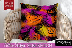 Halloween Pillow Sublimation - Brush Stroke Pillow Cover PNG Product Image 1