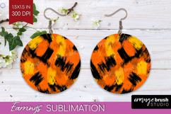 Halloween Round Earrings - Brush Stroke PNG Sublimation Product Image 1