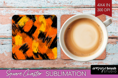 Halloween Square Coaster - Brush Stroke Coaster PNG Product Image 1
