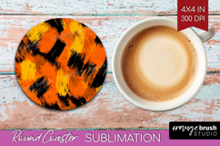 Halloween Round Coaster - Brush Stroke Coaster PNG Product Image 1
