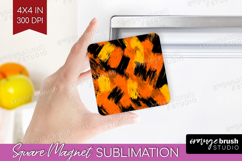 Halloween Magnet Sublimation - Brush Stroke Square Magnet Product Image 1