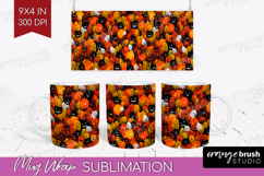 Halloween Mug Wrap - Brush Stroke Mug PNG Sublimation Product Image 1