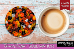 Halloween Round Coaster - Brush Stroke Coaster PNG Product Image 1