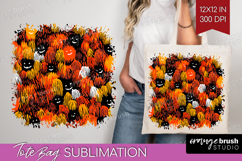 Halloween Tote Bag - Brush Stroke Tote Bag PNG Sublimation Product Image 1