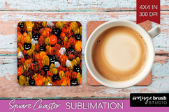 Halloween Square Coaster - Brush Stroke Coaster PNG Product Image 1