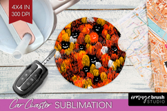 Halloween Car Coaster - Brush Stroke Coaster PNG Sublimation Product Image 1