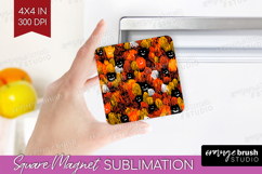 Halloween Magnet Sublimation - Brush Stroke Square Magnet Product Image 1