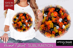 Halloween Round Tshirt Background - Brush Stroke PNG Product Image 1