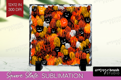 Halloween Slate PNG - Brush Stroke Square Slate Sublimation Product Image 1
