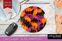 Halloween Car Coaster - Brush Stroke Coaster PNG Sublimation Product Image 1