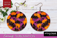 Halloween Round Earrings - Brush Stroke PNG Sublimation Product Image 1