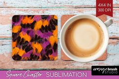 Halloween Square Coaster - Brush Stroke Coaster PNG Product Image 1