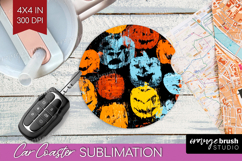 Halloween Car Coaster - Brush Stroke Coaster PNG Sublimation Product Image 1