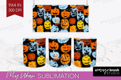 Halloween Mug Wrap - Brush Stroke Mug PNG Sublimation Product Image 1