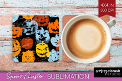 Halloween Square Coaster - Brush Stroke Coaster PNG Product Image 1
