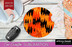 Halloween Car Coaster - Brush Stroke Coaster PNG Sublimation Product Image 1