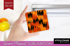 Halloween Magnet Sublimation - Brush Stroke Square Magnet Product Image 1