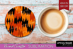 Halloween Round Coaster - Brush Stroke Coaster PNG Product Image 1